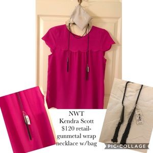 Kendra Scott gunmetal wrap necklace